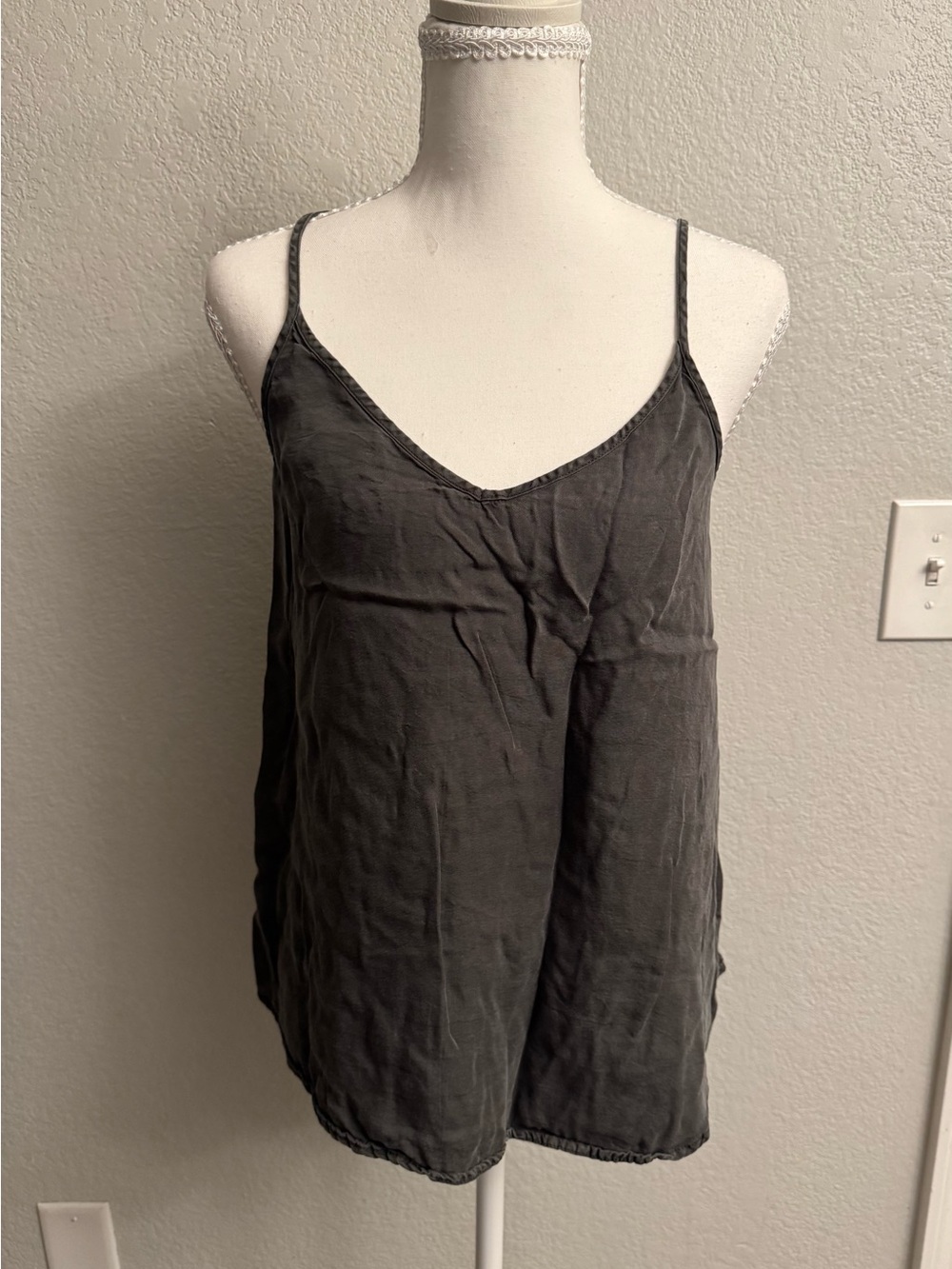 Cotton On Charcoal Gray Strappy Cage Back Camisole Tank Top Size S
